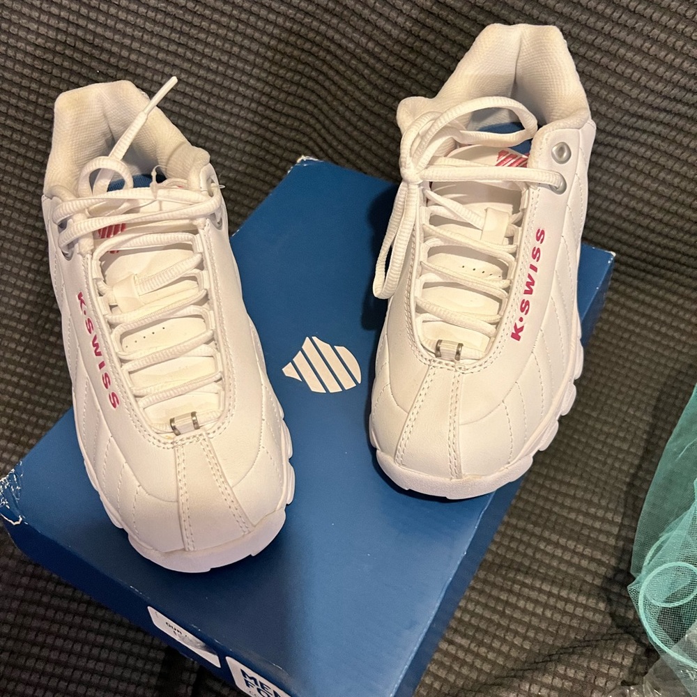 K-Swiss big girls white w/pink